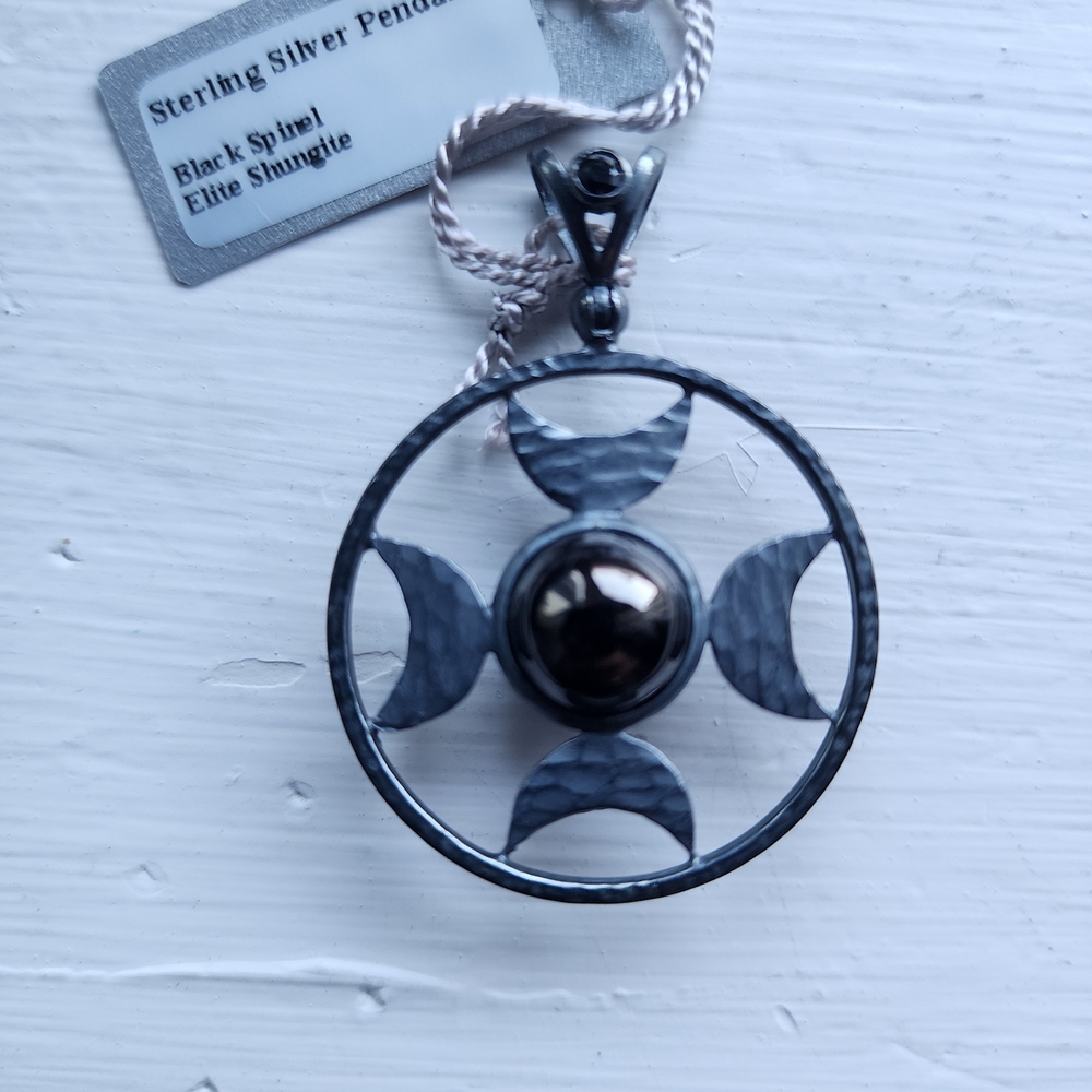 Arbor Silver and Black Mystical Moon Necklace